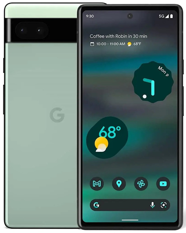 Смартфон Google Pixel 6A, 6.128 Гб JP, Dual SIM (nano SIM+eSIM), cеро-зелёный
